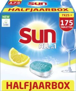 SUN® Sun All-in-1 Normaal Vaatwastabletten - 7 X 25 Tabletten - Voordeelverpakking 13 SUN® Sun All-in-1 Normaal Vaatwastabletten - 7 X 25 Tabletten - Voordeelverpakking -Huishoudelijke Benodigdheden Winkel 1006x1200 2