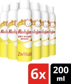 Robijn Zwitsal Dry Wash Spray - 6 X 200 Ml - Voordeelverpakking -Huishoudelijke Benodigdheden Winkel 1013x1200
