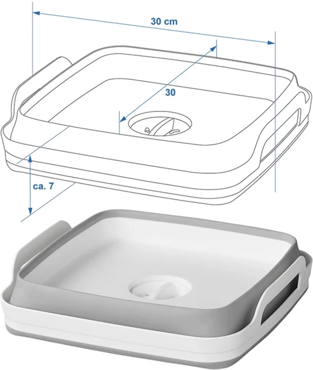 Opvouwbare Wasbak 18L - Met Stop - Afwasbak - Afwasteil - 30x30x20 Cm 3 Opvouwbare Wasbak 18L - Met Stop - Afwasbak - Afwasteil - 30x30x20 Cm - Afbeelding 3