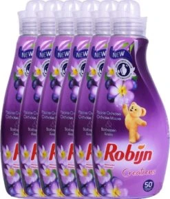 Robijn Creations Wasverzachter VOORDEELVERPAKKING 6X 1,25L. 300 Wasbeurten "Paarse Orchidee & Bosbessen" -Huishoudelijke Benodigdheden Winkel 1027x1200