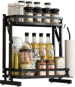 TammaT - Kruidenrek - Kruidenrek Staand - Inklapbare Keukenrek - 3-laags 35x21x56,5CM - Keuken Organizer - Aanrecht Organizer - Keuken Opslag - Roestvrij Staal - Opbergrek - Keuken Organizers - Roestvrij En Krasvrij -Huishoudelijke Benodigdheden Winkel 1042x1200 4