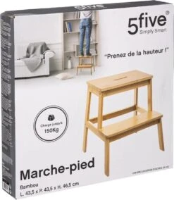 5Five - Bamboe Keukentrapje/opstapje Met 2 Treden 47 Cm - Keuken/badkamer Krukjes -Huishoudelijke Benodigdheden Winkel 1043x1200 1
