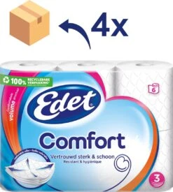Edet Comfort Toiletpapier - 3-laags - 24 Rollen -Huishoudelijke Benodigdheden Winkel 1077x1200 1