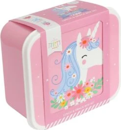 A Little Lovely Company - Brooddoos - Broodtrommel - Lunch & Snack Box Set Van 4 - Eenhoorn -Huishoudelijke Benodigdheden Winkel 1115x1200