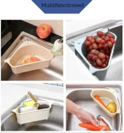 Cless - Gootsteenzeef – Grijs Zeef – Gootsteen Afvalbakje – Opvangbakje – Spoelbak – Afdruipbakje -Huishoudelijke Benodigdheden Winkel 1119x1200 5