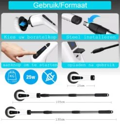 Merkloos Scrubclean Elektrische Schoonmaakborstel-7 In 1 Schrobber Met Steel-2 Standen Poetsmachine-max 130cm-badkamer/keuken/auto +gratis Houder -Huishoudelijke Benodigdheden Winkel 1150x1200 3