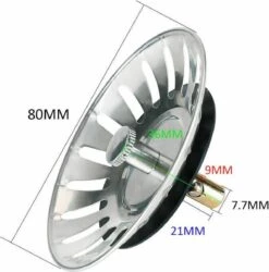 Afvoerzeef Roestvrijstaal - Gootsteen Zeef - Gootsteen Stopper - RVS - 80mm -Huishoudelijke Benodigdheden Winkel 1184x1200 1