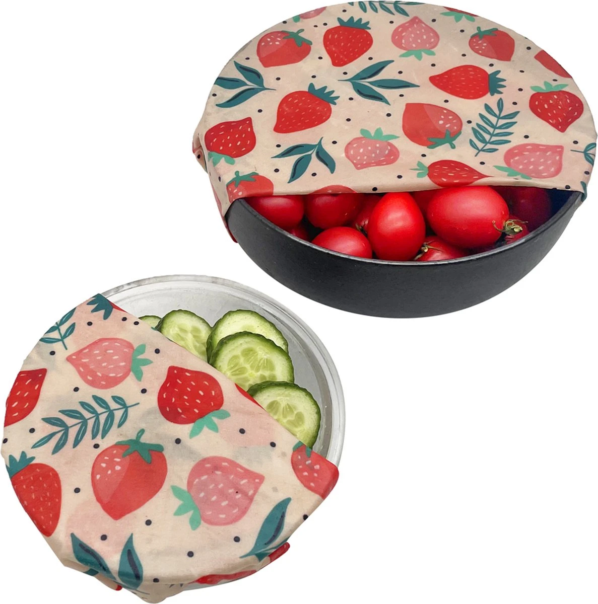 Bijenwas Wraps (Bijenwas Doek) - "rode Aardbei" Set Van 3 - 1S, 1M, 1L - Beeswax Wraps - Herbruikbaar Boterhamzakje - Bee Wrap - Beewax - Bijenwasdoek - Zero Waste - Duurzaam Cadeau 5 Bijenwas Wraps (Bijenwas Doek) - "rode Aardbei" Set Van 3 - 1S, 1M, 1L - Beeswax Wraps - Herbruikbaar Boterhamzakje - Bee Wrap - Beewax - Bijenwasdoek - Zero Waste - Duurzaam Cadeau - Afbeelding 5