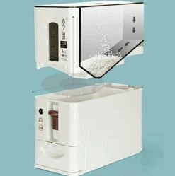 Merkloos TDR-Japans Rijst/Granen Container/Dispenser/ Opbergdoos - 6KG Inhoud - Wit -Huishoudelijke Benodigdheden Winkel 1191x1200 3
