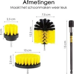 Professionele 4 Delige Borstelset Voor De Boormachine Incl. Verlengstuk, Deze Schoonmaak Schuurborstel Elektrisch Opzetborstel Schrobborstel Set Is Geschikt Als Schrobber Voor Badkamer, Auto, Keuken En Tuin -Huishoudelijke Benodigdheden Winkel 1196x1200 2