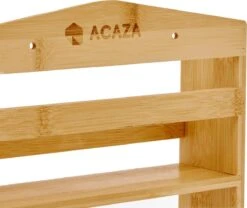 ACAZA Ophangbaar Kruidenrek Met 10 Glazen Kruidenpotjes, Spice Rack, Keuken Rek, Kruiden Organizer Voor Specerijen, Peper, Zout, 26 Cm Breed, Bamboe -Huishoudelijke Benodigdheden Winkel 1200x1009 2