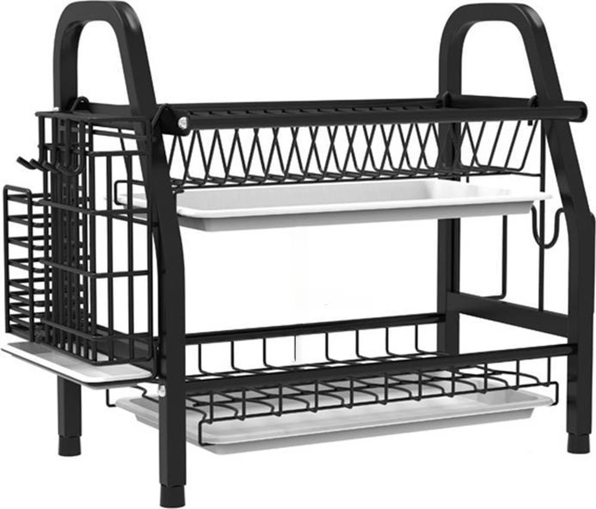 Merkloos Afdruiprek - Afdruiprek Met Lekbak - Afwas - Metaal - Zwart - RVS Afwasrek 1 Merkloos Afdruiprek - Afdruiprek Met Lekbak - Afwas - Metaal - Zwart - RVS Afwasrek