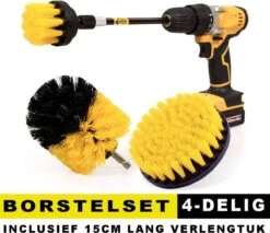 Professionele 4 Delige Borstelset Voor De Boormachine Incl. Verlengstuk, Deze Schoonmaak Schuurborstel Elektrisch Opzetborstel Schrobborstel Set Is Geschikt Als Schrobber Voor Badkamer, Auto, Keuken En Tuin -Huishoudelijke Benodigdheden Winkel 1200x1034 1