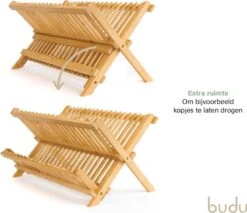 Budu Afdruiprek - Afdruiprekje Van Bamboe Hout - Afdruiprek Voor Afwas - Vaatwasrek - Keukenrek - Inklapbaar - Opvouwbaar - -Huishoudelijke Benodigdheden Winkel 1200x1037 3