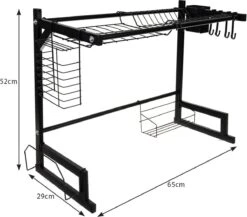 Afdruiprek Droger Zwart Voor Bestek Boven De Gootsteen 65 Cm X 29 Cm X 52 Cm -Huishoudelijke Benodigdheden Winkel 1200x1052
