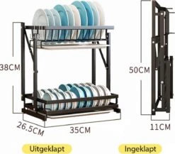 Doogo® Afdruiprek Met Lekbak 2 Laags – Inklapbaar - Muur Hangen Mogelijke - Afwasrek – Met 2 Lekbakken – Extra Accessories Voor Servies En Snijplanken - RVS 14 Doogo® Afdruiprek Met Lekbak 2 Laags – Inklapbaar - Muur Hangen Mogelijke - Afwasrek – Met 2 Lekbakken – Extra Accessories Voor Servies En Snijplanken - RVS -Huishoudelijke Benodigdheden Winkel 1200x1056 1