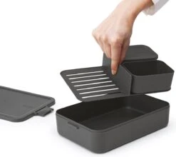 Brabantia Make & Take Bento Lunchbox Incl Bentobox - Large - Kunststof - Dark Grey -Huishoudelijke Benodigdheden Winkel 1200x1067