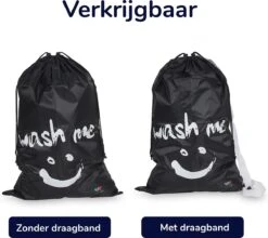 Wonair - Waszak Groot - 60x90cm - Zwart - Met Trekkoord En Draagband -Huishoudelijke Benodigdheden Winkel 1200x1069