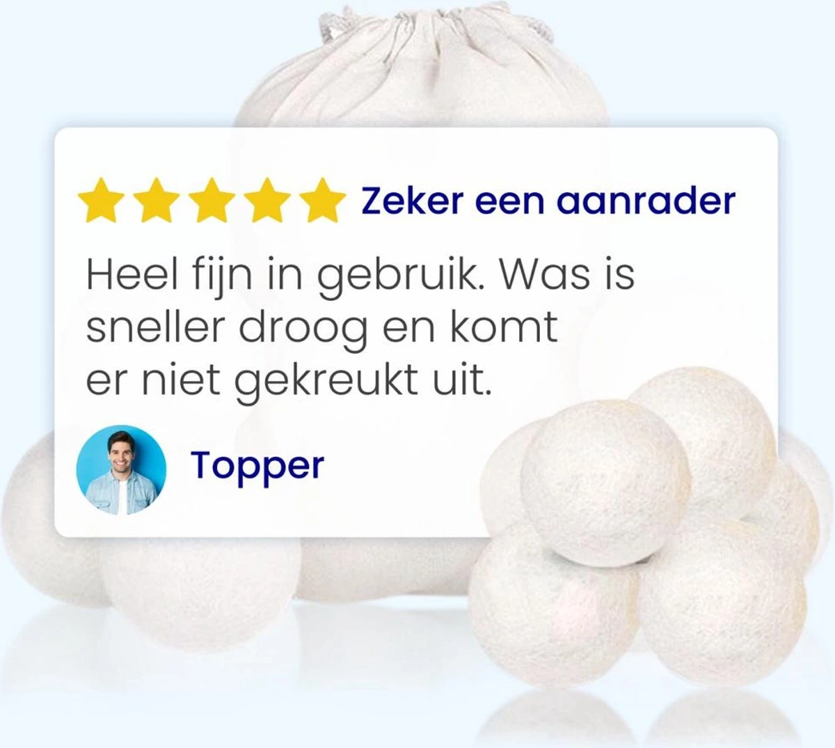 DRYQUICK Drogerballen- Wasbollen- Duurzaam Schapenwol - Herbruikbaar- 6 XL Wasballen Wit 2 DRYQUICK Drogerballen- Wasbollen- Duurzaam Schapenwol - Herbruikbaar- 6 XL Wasballen Wit - Afbeelding 2