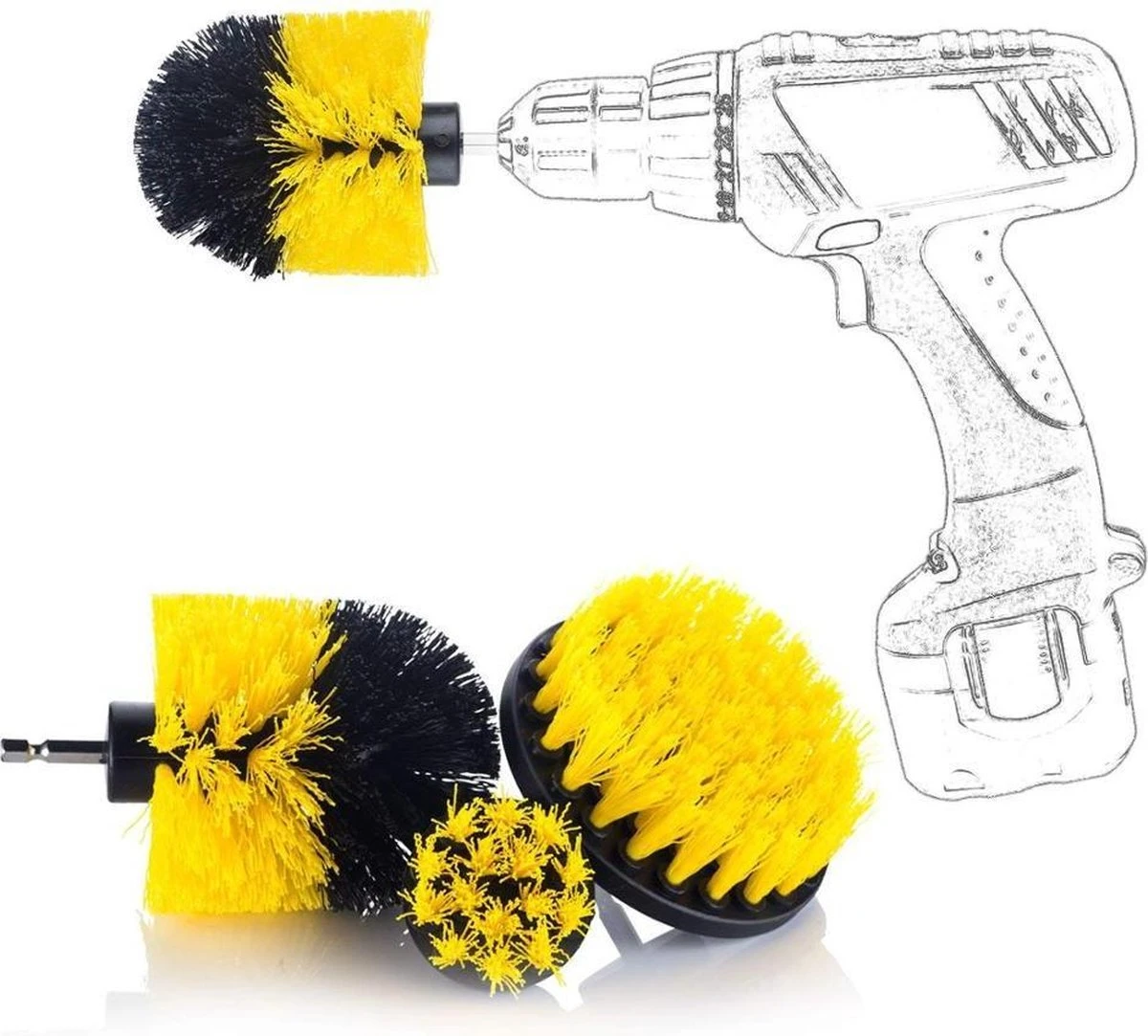 Merkloos 3 Delige Borstelset Voor Boormachine, Opzetstuk Voor Boormachine, Reinigingsborstels, Boorborstels 4 Merkloos 3 Delige Borstelset Voor Boormachine, Opzetstuk Voor Boormachine, Reinigingsborstels, Boorborstels - Afbeelding 4