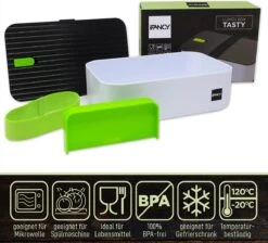 IFancy Lunchbox Tasty - Bento Lunch Box 1000ml - Dicht & Lekvrij Voor Kinderen & Volwassenen - Kantoor & School - BPA Vrij - Vaatwasser Magnetron & Vriezer Lunch Box (Groen) -Huishoudelijke Benodigdheden Winkel 1200x1086 3
