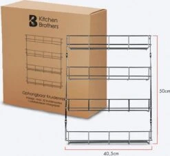 KitchenBrothers Ophangbaar Kruidenrek Voor 32 Kruidenpotjes - Spice Rack – Keuken Rek - Kruiden Organizer - Specerijen Opbergen - 4 Laags - 40 X 6.3 X 50 Cm - RVS 13 KitchenBrothers Ophangbaar Kruidenrek Voor 32 Kruidenpotjes - Spice Rack – Keuken Rek - Kruiden Organizer - Specerijen Opbergen - 4 Laags - 40 X 6.3 X 50 Cm - RVS -Huishoudelijke Benodigdheden Winkel 1200x1105