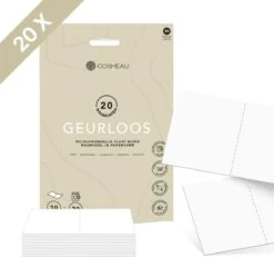 Cosmeau Wasmiddel Wasstrips 20 Wasbeurten Geurvrij Geurloos Wasvellen Wasdoekjes Detergent Sheets Proefpakket - Plasticvrij Biologisch Afbreekbaar