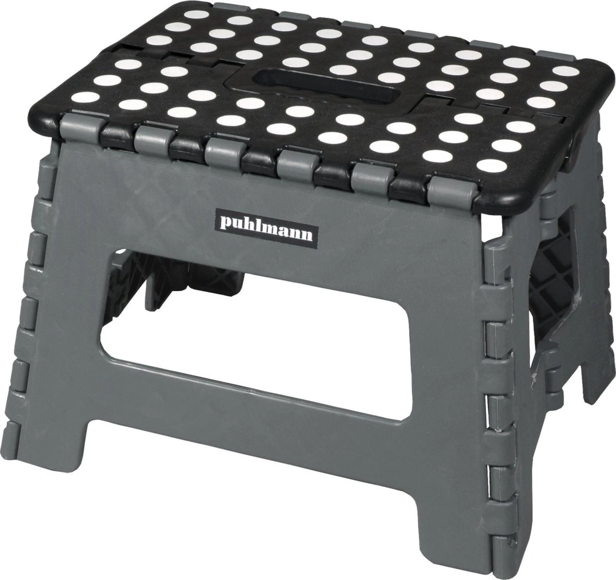 PUHLMANN - Inklapbare Kruk, JAMES, Plastic, Grijs, 22 Cm Hoog, Max 100 Kilo 1 PUHLMANN - Inklapbare Kruk, JAMES, Plastic, Grijs, 22 Cm Hoog, Max 100 Kilo