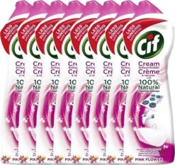 CIF Cream Pink Flower - 8 X 500 Ml - Schuurmiddel - Voordeelverpakking -Huishoudelijke Benodigdheden Winkel 1200x1132 3