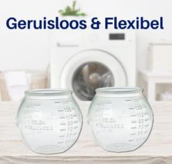 Waspakket - 6 Drogerballen - 2 Wasbollen - Maatschepje - Wasdoekje - Doseerbol - Wasbol - Doseerbollen -Huishoudelijke Benodigdheden Winkel 1200x1143