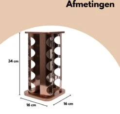 Pazzo Goods - Kruidenrek Staand - Kruidenrek Met Potjes - Rose Goud - RVS - Kruidenrek Draaibaar - 20 Kruidenpotjes - Inclusief Stickers & Stift - Kruiden Carrousel -Huishoudelijke Benodigdheden Winkel 1200x1144 1