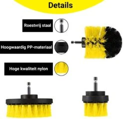 Merkloos 4-delige Borstelset Voor Boormachine - Inclusief Verlengstuk - Opzetborstels - Schrobborstel - Schuurborstel - Schoonmaakborstel - Tapijtreiniger - Brush - Geel - Gratis Verzending -Huishoudelijke Benodigdheden Winkel 1200x1156 3