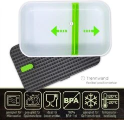 IFancy Lunchbox Tasty - Bento Lunch Box 1000ml - Dicht & Lekvrij Voor Kinderen & Volwassenen - Kantoor & School - BPA Vrij - Vaatwasser Magnetron & Vriezer Lunch Box (Groen) -Huishoudelijke Benodigdheden Winkel 1200x1162 1