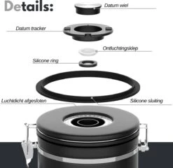 VAIVE Koffieblik - Koffiebus - Koffieblikbewaarblik - Bewaarbus Koffie - Voorraadpotten - Voorraadbussen - Voorraadbus -1.8L -Huishoudelijke Benodigdheden Winkel 1200x1167 2