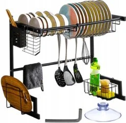 Afdruiprek Droger Zwart Voor Bestek Boven De Gootsteen 65 Cm X 29 Cm X 52 Cm -Huishoudelijke Benodigdheden Winkel 1200x1167 3
