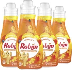 Robijn Classics Passiebloem & Bergamot Wasverzachter - 4 X 30 Wasbeurten - Voordeelverpakking -Huishoudelijke Benodigdheden Winkel 1200x1169 3