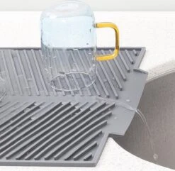 Navaris Siliconen Droogmat Met Afvoer - Aanrecht Droogmat Voor Afwas, Borden, Bestek, Glazen - Grijs -Huishoudelijke Benodigdheden Winkel 1200x1171 2