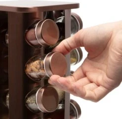 Pazzo Goods - Kruidenrek Staand - Kruidenrek Met Potjes - Rose Goud - RVS - Kruidenrek Draaibaar - 20 Kruidenpotjes - Inclusief Stickers & Stift - Kruiden Carrousel -Huishoudelijke Benodigdheden Winkel 1200x1173 2