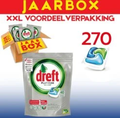 Dreft All In One Platinum - 270 Stuks - Vaatwastabletten - Jaarbox - Voordeelverpakking -Huishoudelijke Benodigdheden Winkel 1200x1175 4