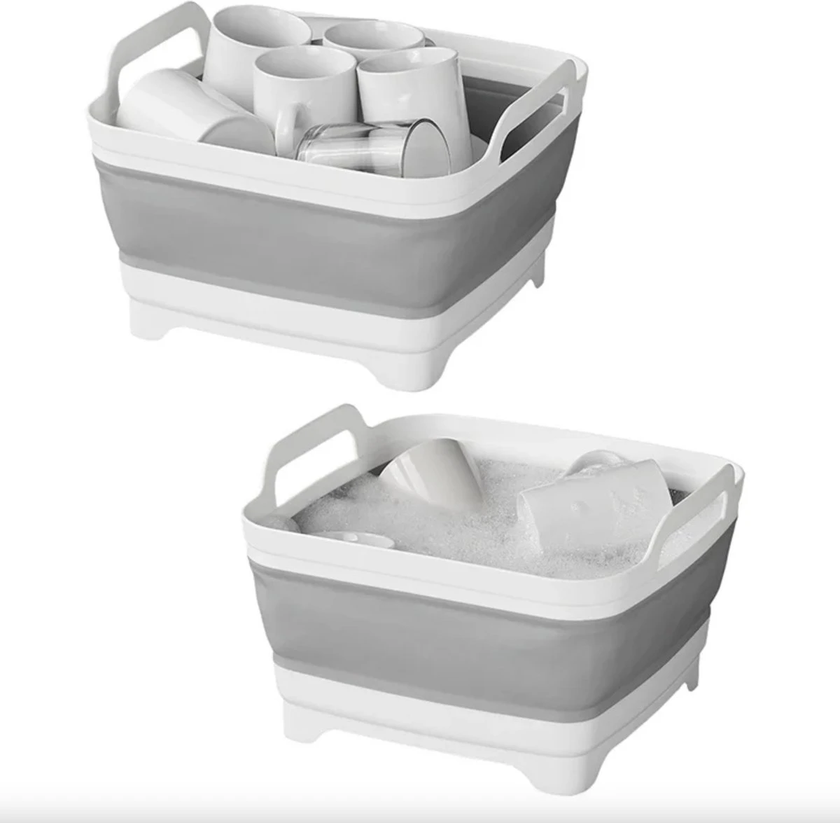 Opvouwbare Wasbak 18L - Met Stop - Afwasbak - Afwasteil - 30x30x20 Cm 4 Opvouwbare Wasbak 18L - Met Stop - Afwasbak - Afwasteil - 30x30x20 Cm - Afbeelding 4