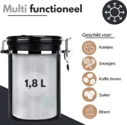 VAIVE Koffieblik - Koffiebus - Koffieblikbewaarblik - Bewaarbus Koffie - Voorraadpotten - Voorraadbussen - Voorraadbus -1.8L -Huishoudelijke Benodigdheden Winkel 1200x1179 1