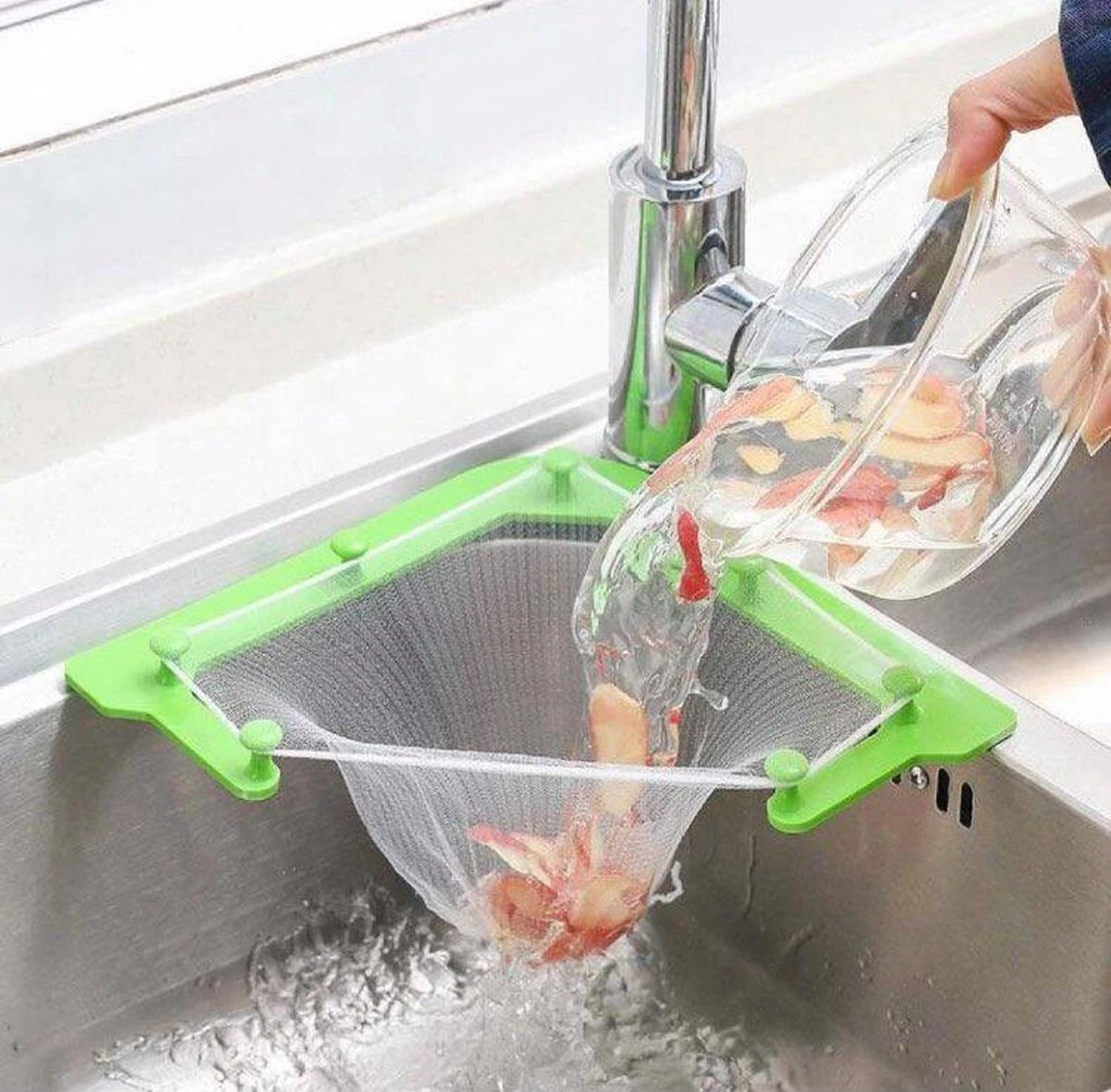 Merkloos Gootsteen Organizer - Gootsteen Afval Netje - Gootsteenontstopper - Spoelbak - Incl. 50 Netjes 1 Merkloos Gootsteen Organizer - Gootsteen Afval Netje - Gootsteenontstopper - Spoelbak - Incl. 50 Netjes