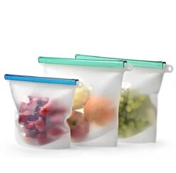 Siliconen Vershoudzakken - Set Van 8 ( 4x 1000ML + 4x 1500ML) -(Transparant, Rood, Groen, Blauw) - Duurzaam - Herbruikbaar - Vries & Hitte Bestendig - Meal Prep - Opbergzak Maatbeker Meal Prep Container -Huishoudelijke Benodigdheden Winkel 1200x1180 1