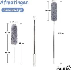 Fain® Plumeau Met Telescoopsteel – Grijs – 80 Tot 240 Cm - Uitschuifbaar – Wasbaar - Flexibel 360° Draaibaar – Duster - Microvezel Ragebol 17 Fain® Plumeau Met Telescoopsteel – Grijs – 80 Tot 240 Cm - Uitschuifbaar – Wasbaar - Flexibel 360° Draaibaar – Duster - Microvezel Ragebol -Huishoudelijke Benodigdheden Winkel 1200x1182 7