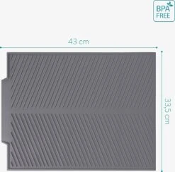 Navaris Siliconen Droogmat Met Afvoer - Aanrecht Droogmat Voor Afwas, Borden, Bestek, Glazen - Grijs -Huishoudelijke Benodigdheden Winkel 1200x1184 6