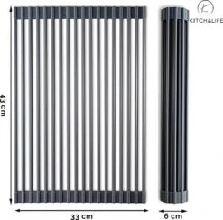 Kitch&Life Afdruiprek Oprolbaar - Mat Zwart - Pannenonderzetter - Afdruipmat - Keukenrek 3-in-1 -Huishoudelijke Benodigdheden Winkel 1200x1185 1