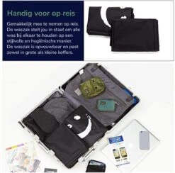 Wonair - Waszak Groot - 60x90cm - Zwart - Met Trekkoord En Draagband -Huishoudelijke Benodigdheden Winkel 1200x1187