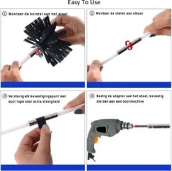 Kibani Schoorsteenborstel 9 Meter - Schoorsteenreiniger - Schoorsteenveger - Schoorsteenveegset - Schoorsteen Borstel - Veegkit - Borstelset Voor Boormachine - Boormachine -Huishoudelijke Benodigdheden Winkel 1200x1189 8