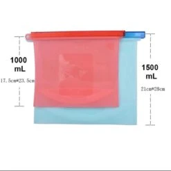 Siliconen Vershoudzakken - Set Van 8 ( 4x 1000ML + 4x 1500ML) -(Transparant, Rood, Groen, Blauw) - Duurzaam - Herbruikbaar - Vries & Hitte Bestendig - Meal Prep - Opbergzak Maatbeker Meal Prep Container -Huishoudelijke Benodigdheden Winkel 1200x1193 4