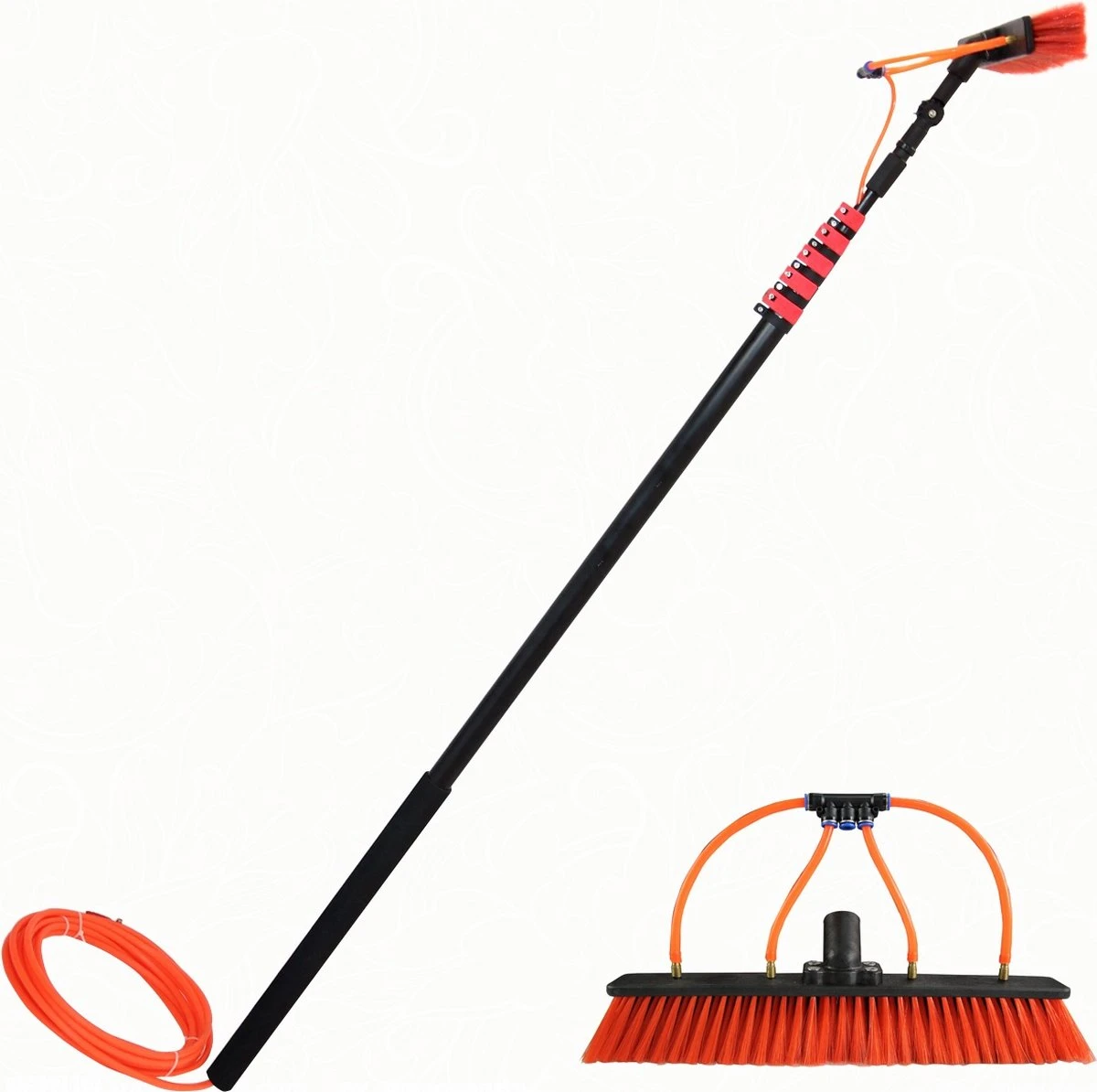 Aqua2Go Telescoopsteel 10,6 Meter - Lichtgewicht Aluminium - 40 Cm. Borstel - Ramen Wassen - Zonnepanelen 1 Aqua2Go Telescoopsteel 10,6 Meter - Lichtgewicht Aluminium - 40 Cm. Borstel - Ramen Wassen - Zonnepanelen